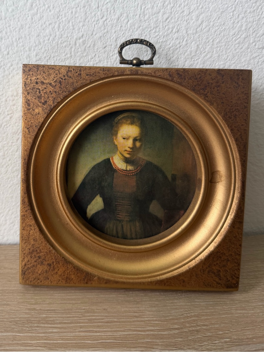 Vintage Style Gold Framed Portrait Wall Accent